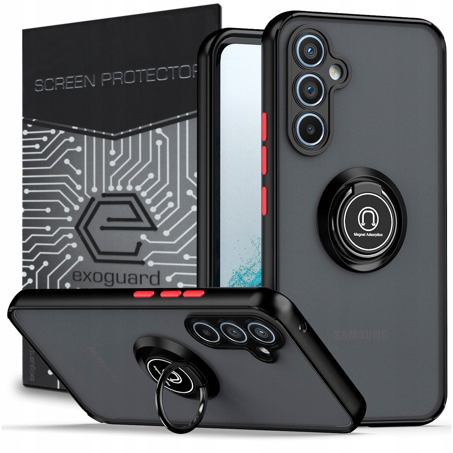Zadná časť Exoguard pre SAMSUNG GALAXY A54 5G O-RING CASE čierny